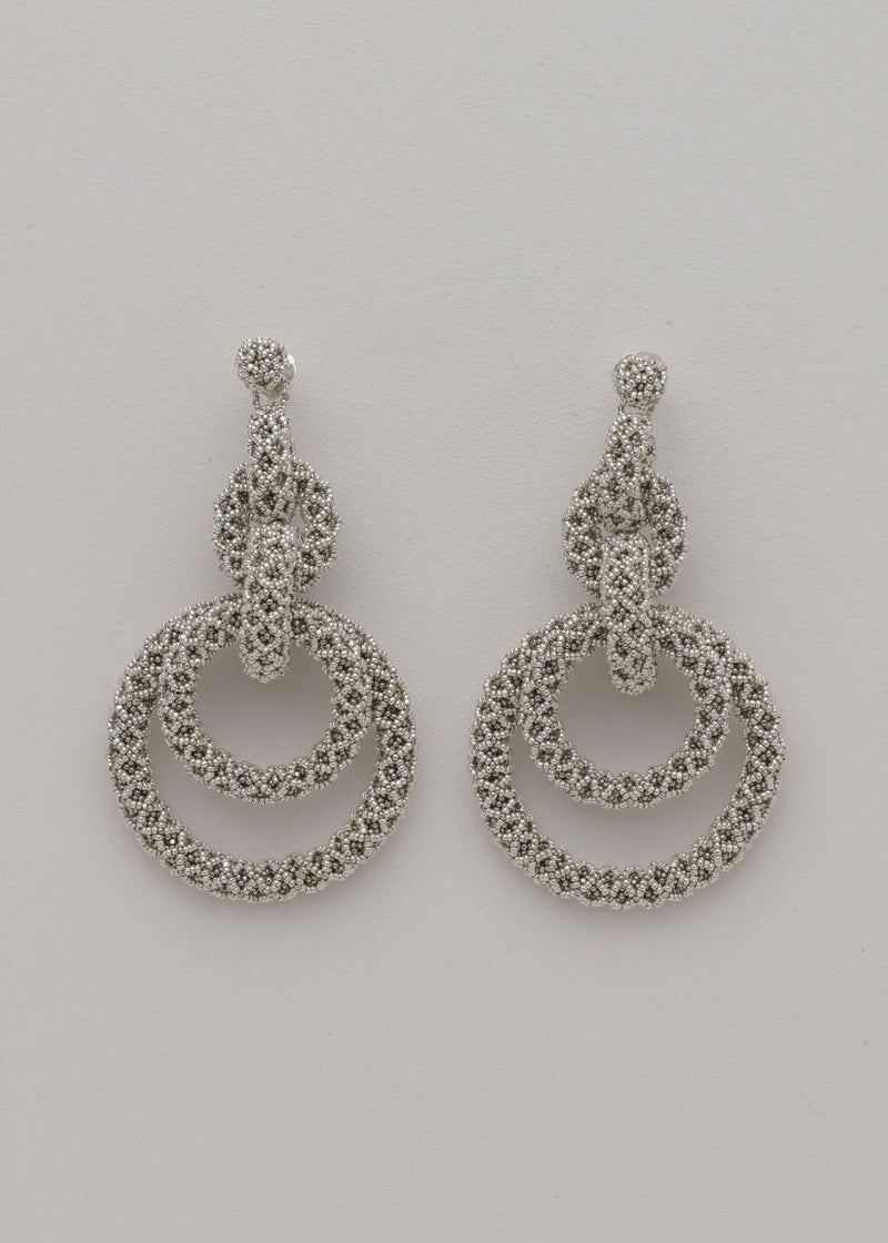 ARETES CINCO AROS NAWI PLATA PLATINO