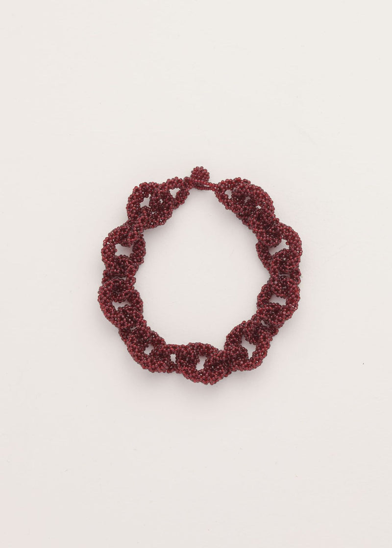BRAZALETE HUTA CADENA ROJO JAMAICA
