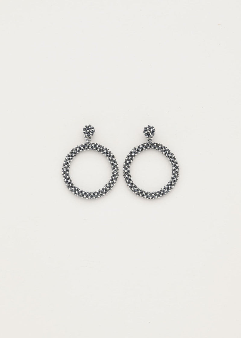 ARETES UN ARO MARTHA PLATA GRIS METALICO