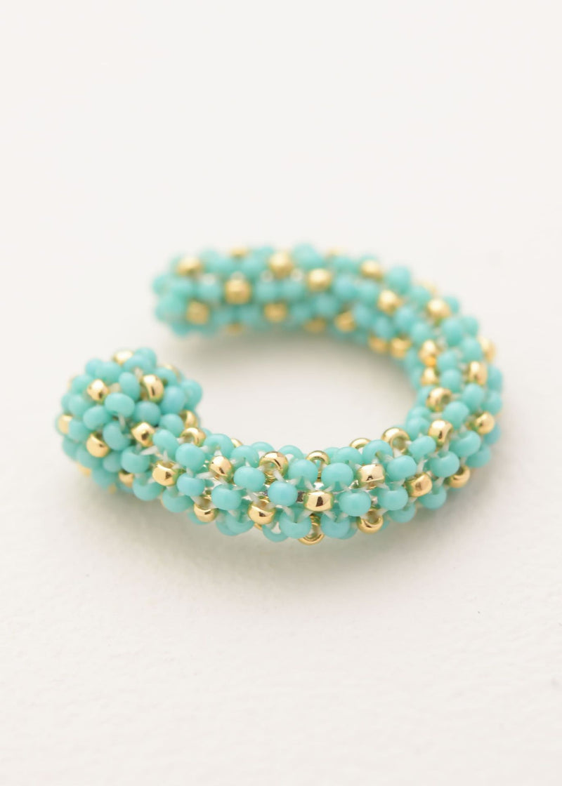 EARCUFF HUTA MARTHA ORO AZUL TURQUESA LUSTRE