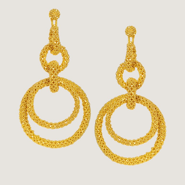 EARRINGS FIVE RINGS CHAIN WEB