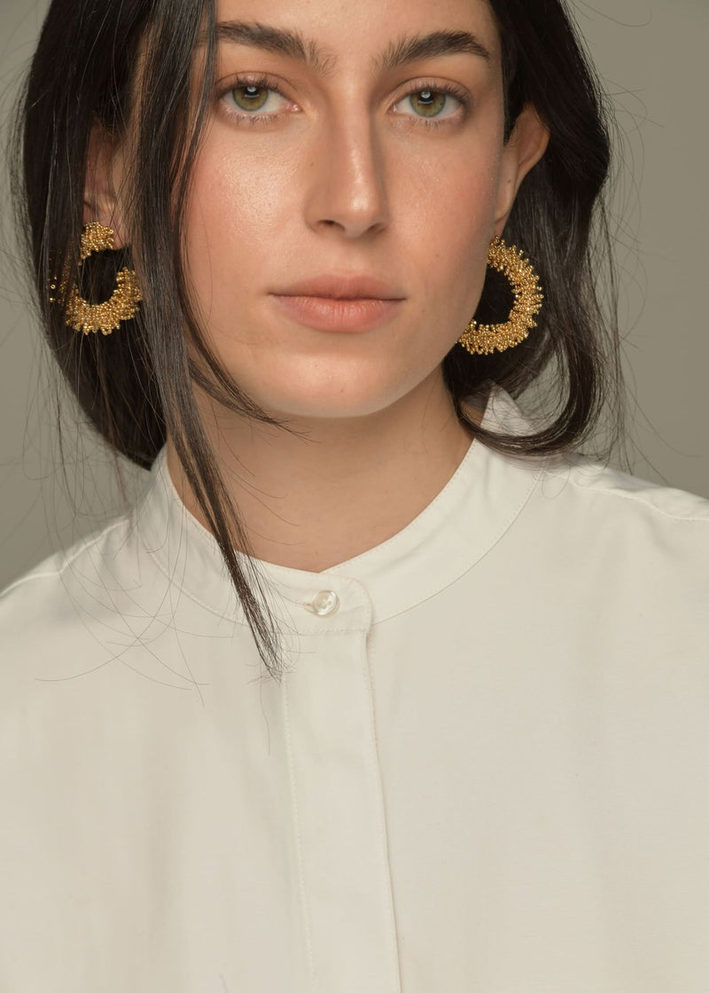 KIPURI WEB SPIKED HOOP EARRINGS