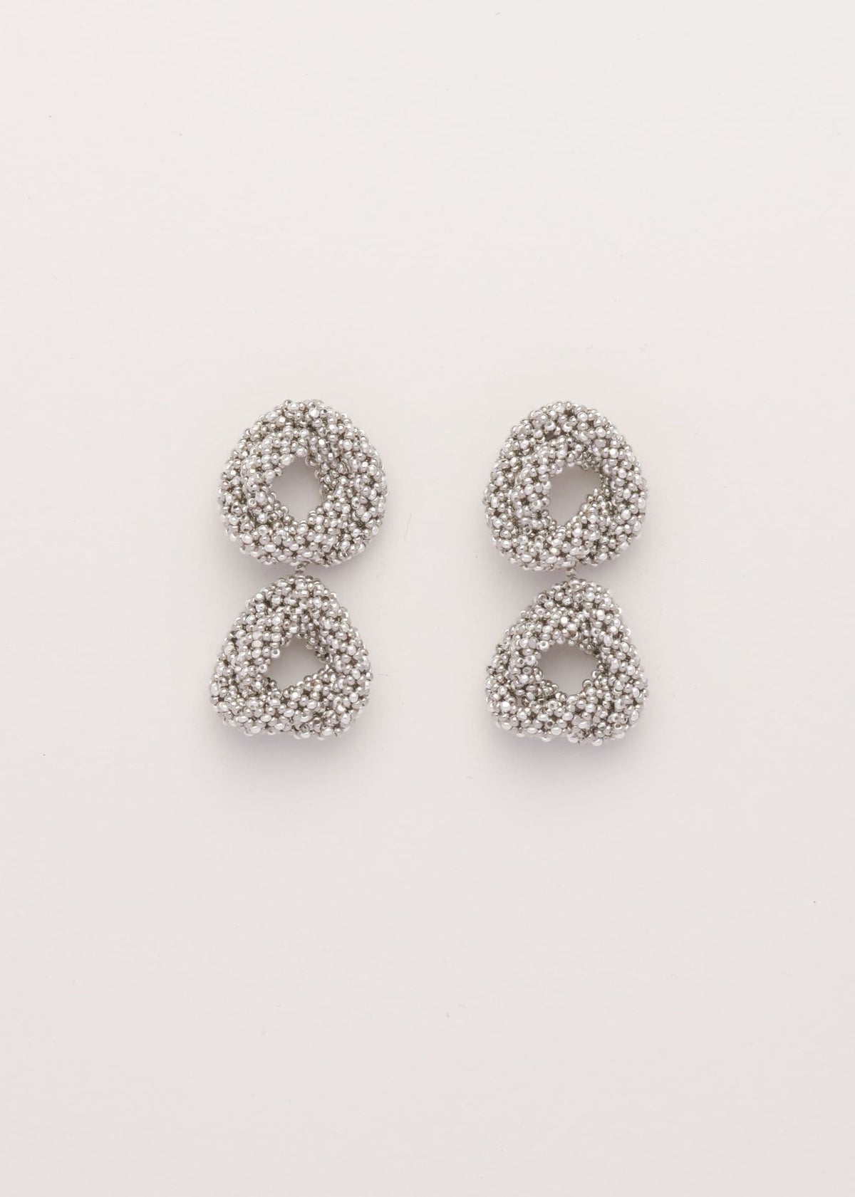TWO HAIKURI EARRINGS SILVER PLATINUM