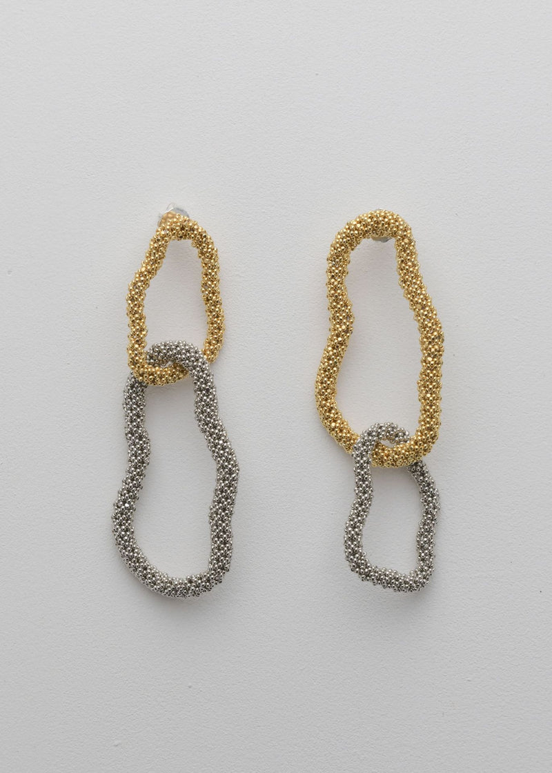 ARETES ESLABON KIPURI ORO PLATINO