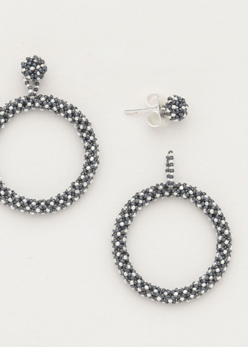 ARETES UN ARO MARTHA PLATA GRIS METALICO